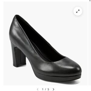 Rockport Carmen Total Motion Black Leather Heels Women’s Sz 7